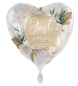 Preview: Folienballon - Boho Stil: Just Married, Blumen - ø 43cm